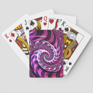 Pink and Black Spiral Illusion Playing Cards
