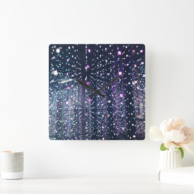 Pink and Black Square Wall Clock (Home)