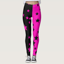 Pink And Black Star Leggings
