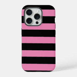 Pink and Black Stripes iPhone 15 Pro Case