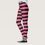 Pink and Black Stripes Leggings<br><div class="desc">Abstract digital art of pink and black stripes</div>
