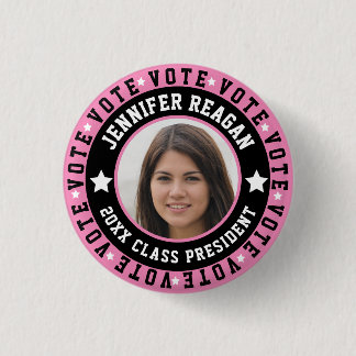Pink and Black Student Body Campaign 3 Cm Round Badge