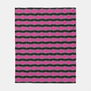 Pink and black tie dye fleece blanket