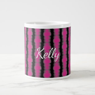 Pink and black tie dye large coffee mug