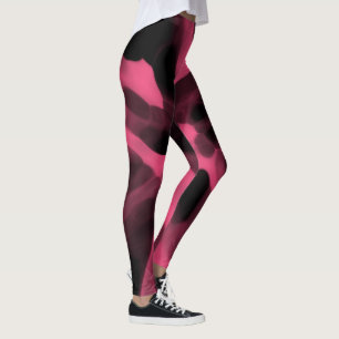 pink and black Tie-dye Leggings