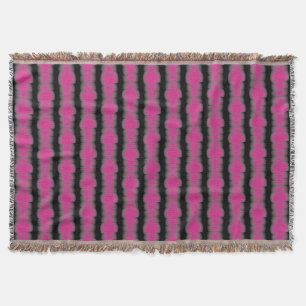 Pink and black tie dye throw blanket