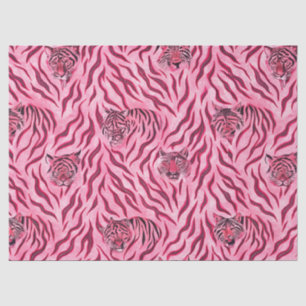 Pink and Black Tiger Print Pattern Tissue Paper