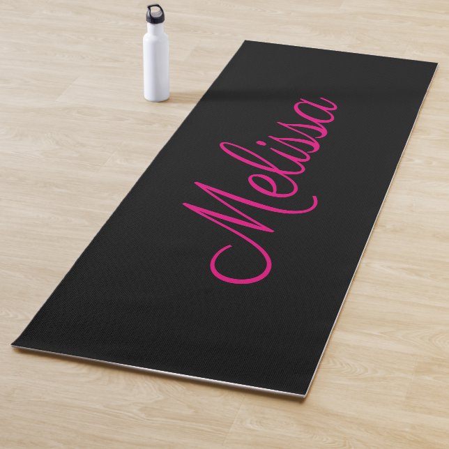 Pink and Black Trendy Yoga Mat (In Situ)