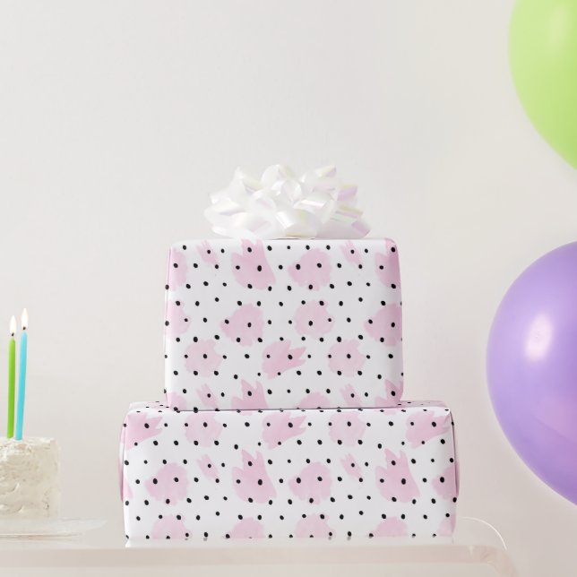 Pink and Black Valentine  Wrapping Paper (Party Gifts)