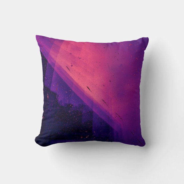 PINK AND BLACK WALLPAPER CUSHION (Front)