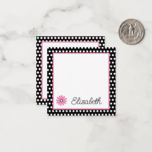 Pink and Black With White Polka Dots Personalised Card