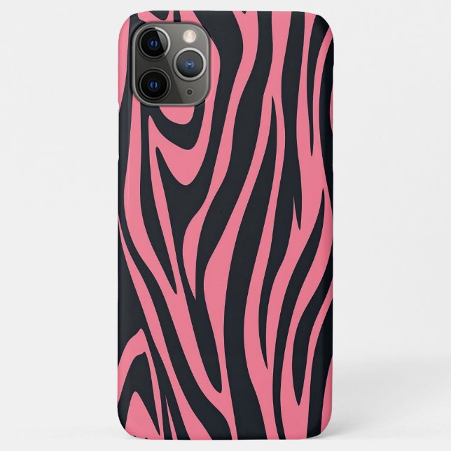 Pink and Black Zebra Animal Print Case-Mate iPhone Case (Back)