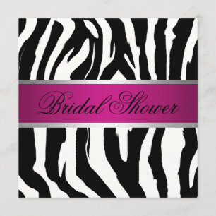Pink and Black Zebra Bridal Shower Invitation