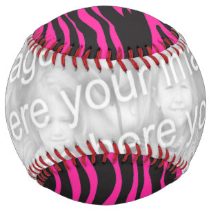 Pink and Black Zebra Print Add Your Own Photo Softball