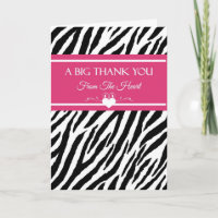 Pink and Black Zebra Print Thank You From Heart