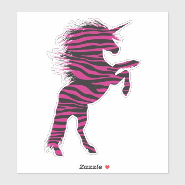 Pink and Black Zebra Print Unicorn (Sheet)