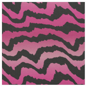 pink and black zebra stripes fabric