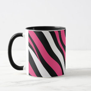 Pink and Black Zebra Stripes Mug