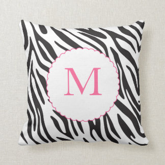 Pink and Black Zebra Stripes Pillow