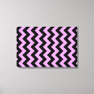 Pink and Black Zigzag Canvas Print