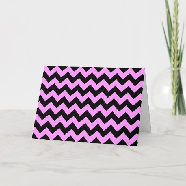 Pink and Black Zigzag Card (Front)