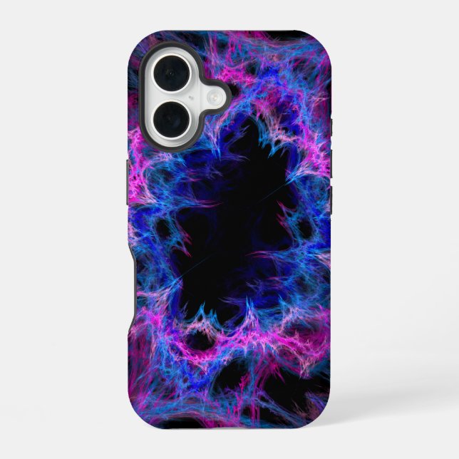 pink and blue abstract art  iPhone 16 case (Back)