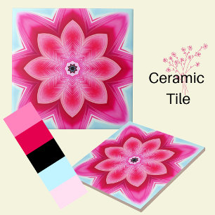 Pink and blue abstract decorative tile