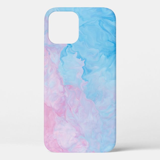 PINK AND BLUE ABSTRACT PAINTING Case-Mate iPhone CASE (Back)