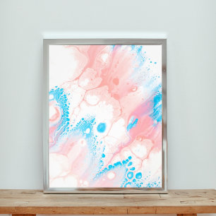 Pink and Blue Abstract Painting Photo Print