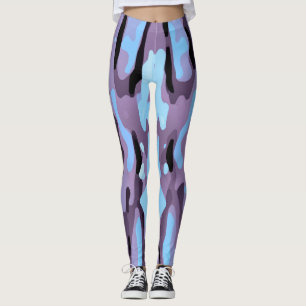 Pink and Blue Abstract Pattern Leggings