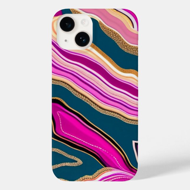 Pink and blue agate pattern Case-Mate iPhone case (Back)
