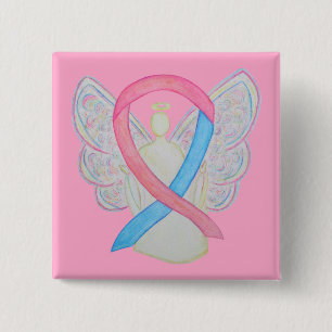 Pink and Blue Angel Awareness Ribbon Custom Pins
