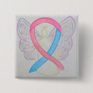 Pink and Blue Angel Awareness Ribbon Custom Pins