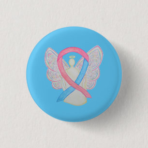 Pink and Blue Angel Awareness Ribbon Custom Pins