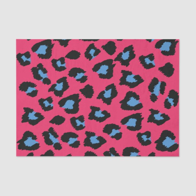 Pink and Blue Animal Print Tissue Paper (Front)