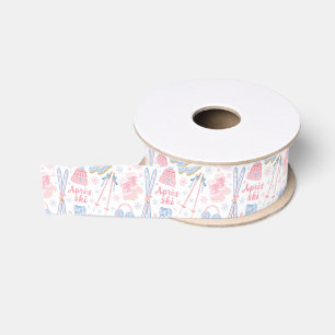 Pink and Blue Apres Ski Grosgrain Ribbon