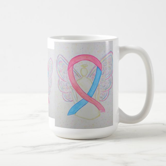 Pink and Blue Awareness Ribbon Angel Art Mug (Right)