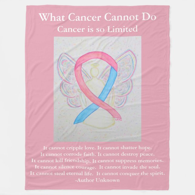 Pink and Blue Awareness Ribbon Angel Blankets (Front)