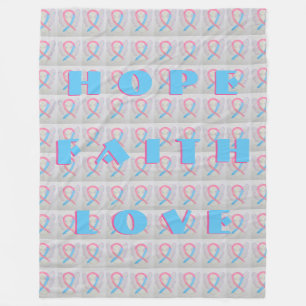 Pink and Blue Awareness Ribbon Angel Chemo Blanket