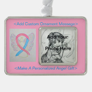 Pink and Blue Awareness Ribbon Angel Ornament