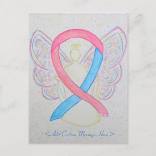 Pink and Blue Awareness Ribbon Angel Postcard