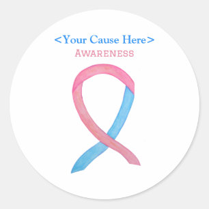 Pink and Blue Awareness Ribbon Art Decal Stickers