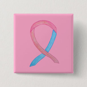 Pink and Blue Awareness Ribbon Custom Pins