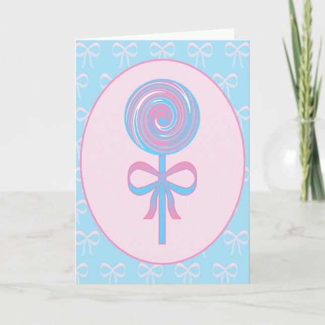 Pink and blue baby shower card (Front)