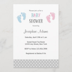 Pink and Blue Baby Shower Invitation