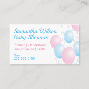Pink and Blue Balloons Business Card