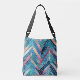 Pink And Blue Beachy Mermaid Print  Crossbody Bag