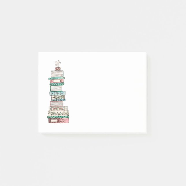 Pink and Blue Bookstack Sticky Notes (Front)