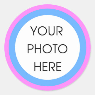 Pink and Blue Border Template Stickers
