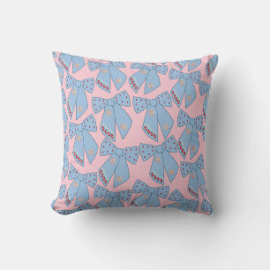 Pink And Blue Bows Cushion